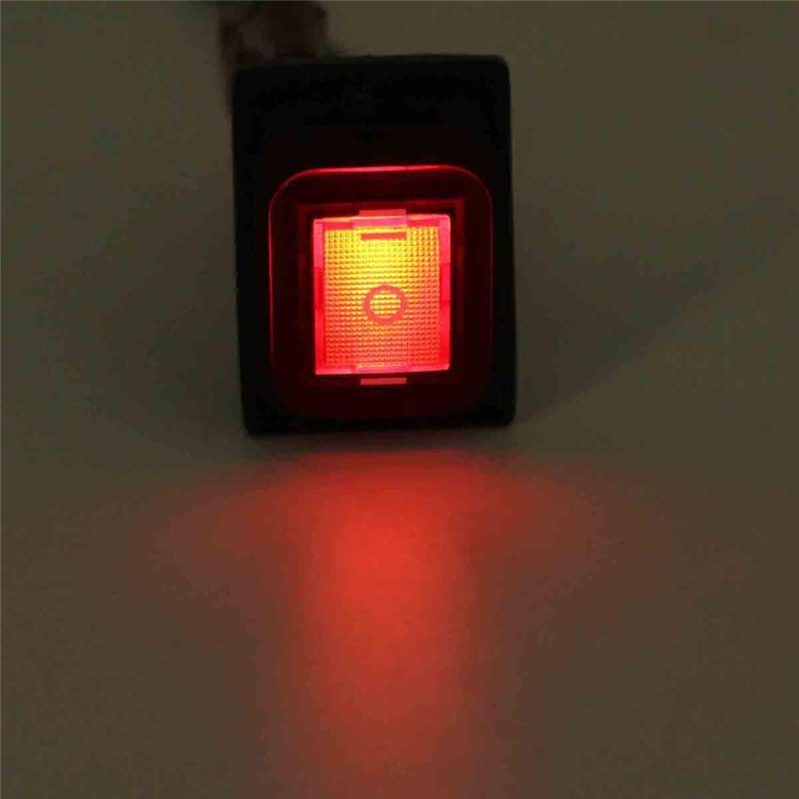 4pcs 3 Position On-Off-On 6Pin DC 12V Waterproof Car Boat LED  Durable Rocker Power Switch With Backlight