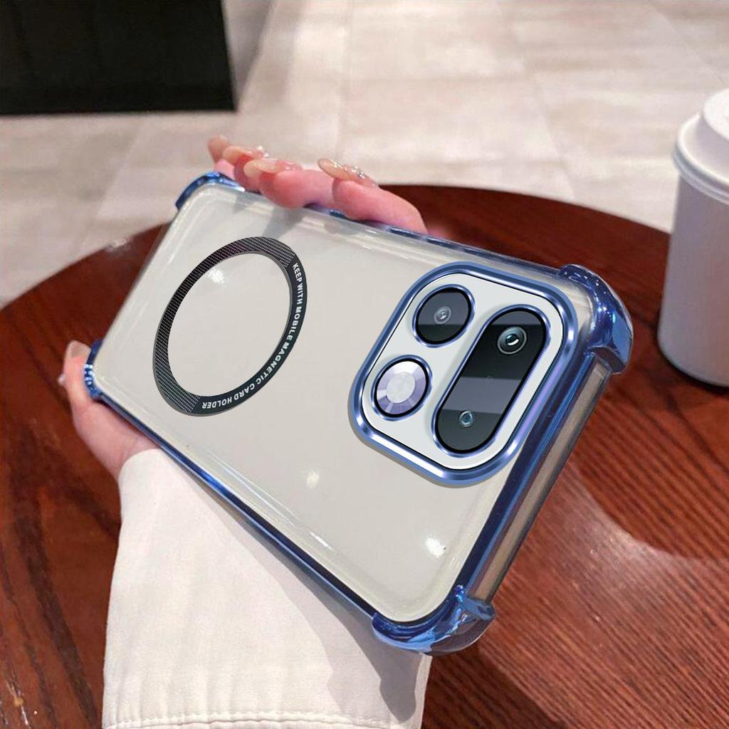 Case for realme 16 Pro 5G,Pro+ 5G Clear Magnetic Casing Electroplated Lens Frame Phone Cover
