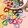 5pcs Metal Heart Spring Clasp Openable Love Shape Carabiner Keychain Clips Hook Dog Chain DIY Jewelry Buckles Connector