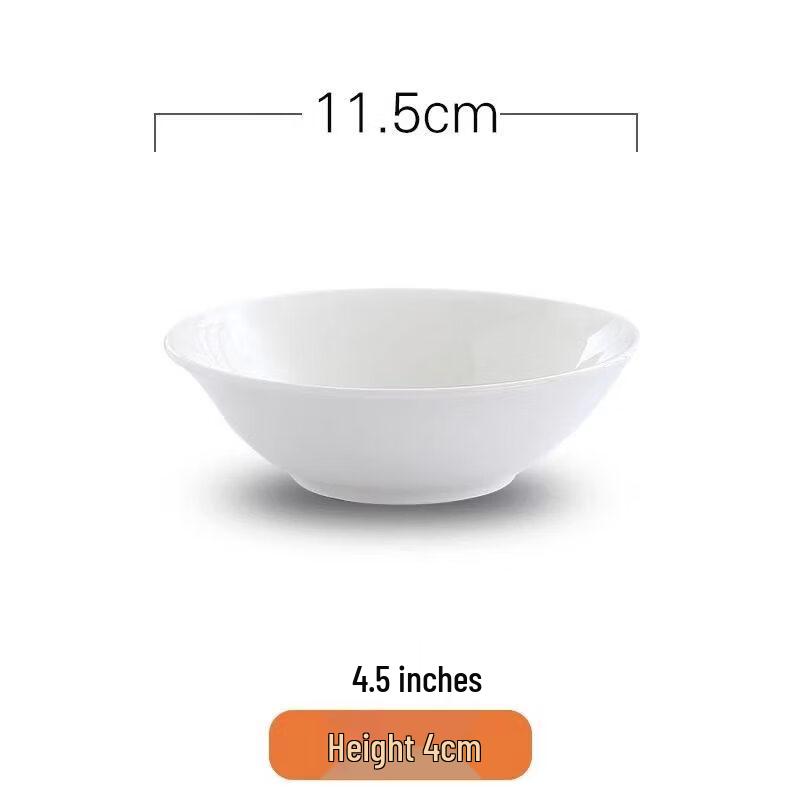 Thickened Pure White Ceramic Serving Bowl