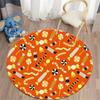 Halloween Round Carpet Magic Pumpkin Demon Bat Graphic Print Rug For Living Room Table Chair Decor Non-slip Circle Floor Mats