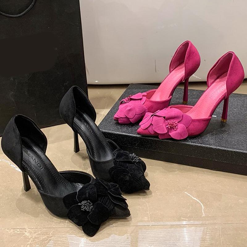 Fashion Pointed Toe Women Sandals Sexy High Heels Shoes Flower Fashion Elegant Pumps Heeled Shoes Woman 2025 New Trend Chaussures Femme
