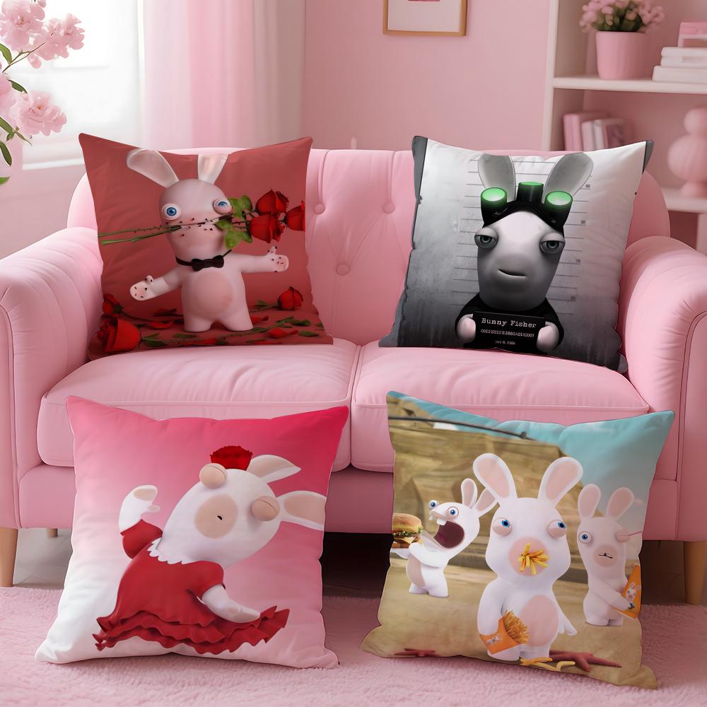 Anime R-Rabbids InvasionS Cushion Cover Comfortable Reversible Pillow Cover Ideal for Car Sofa Bedroom & Beyond