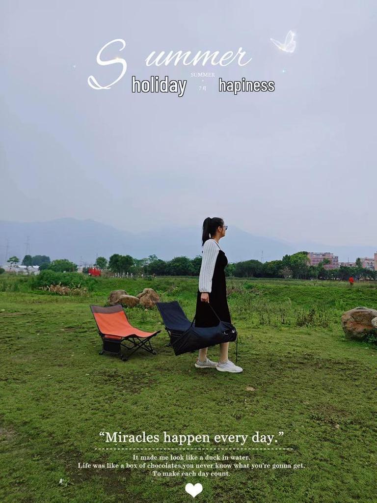 Tragbarer Outdoor-Klappstuhl: Leicht, halb zurücklehnbar für Nickerchen im Büro, Camping und Angeln