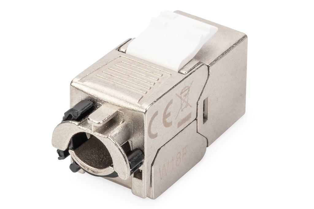 Keystone Jack RJ45 (8P8C) Cat. 6A, STP, Shielded, Tool-free