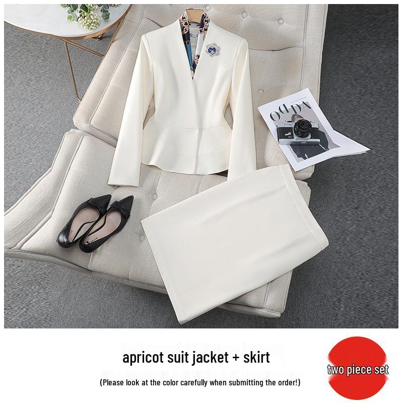Zihong Women's High-End Autumn/Winter Professional Suit Set - Elegant Formal Skirt for Interviews and Beauty Salons