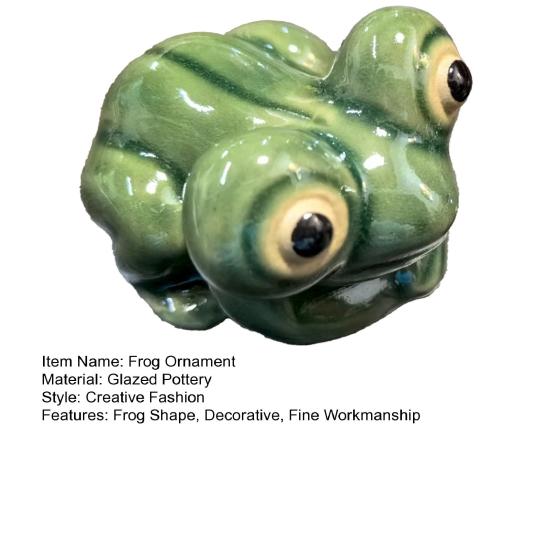 Ceramic Big Eyes Frog Figurine Realistic Green Frog Statue Indoor Outdoor Garden River Pond Lake Fish Tanks Animal Decoration