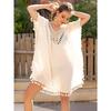 Women's Cover-Ups Plus Size Splicing Fringe Sexy Backless Dress Loose Split Sunscreen Beach Swimwear Cover-Ups