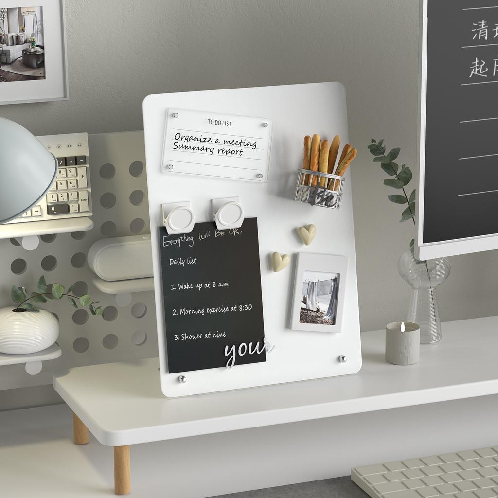Magnetická nástěnka se stojánkem Magnetická deska na stůl s magnetickým klipem Kovová deska pro magnety Zobrazovací panel