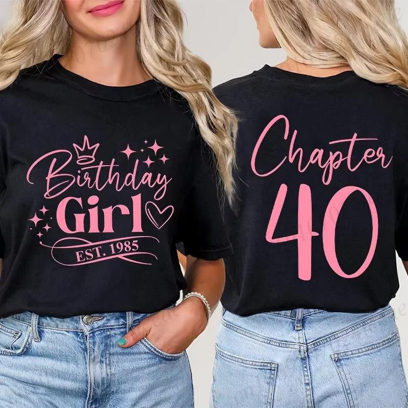 Tshirts for Women Classic 40th Milestone Best Friend Classic Tshirts for Women Vintage 40th Birthday Year Tops Streetwear Women