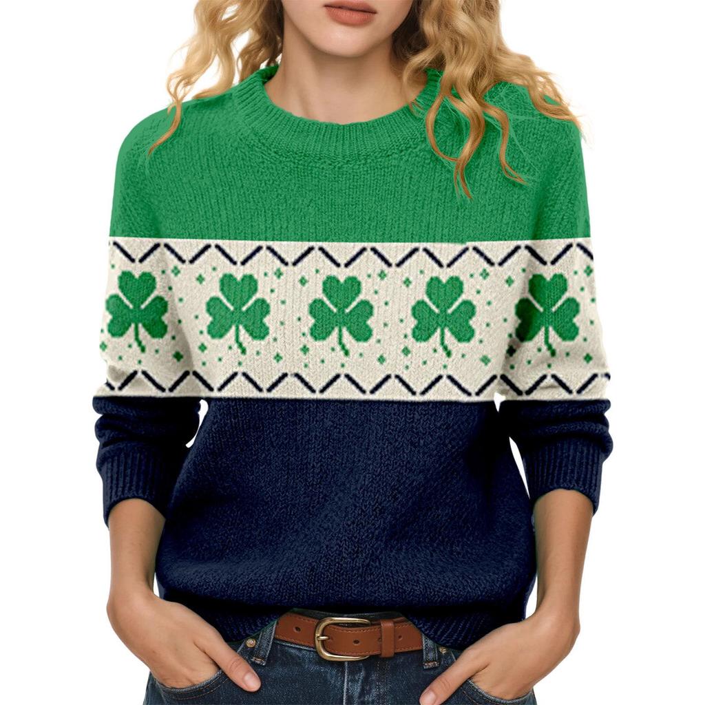 LXF-YT52 Saint Patrick's Day Pullover Sweater, Europe and America Style, Spring & Autumn Long Sleeve