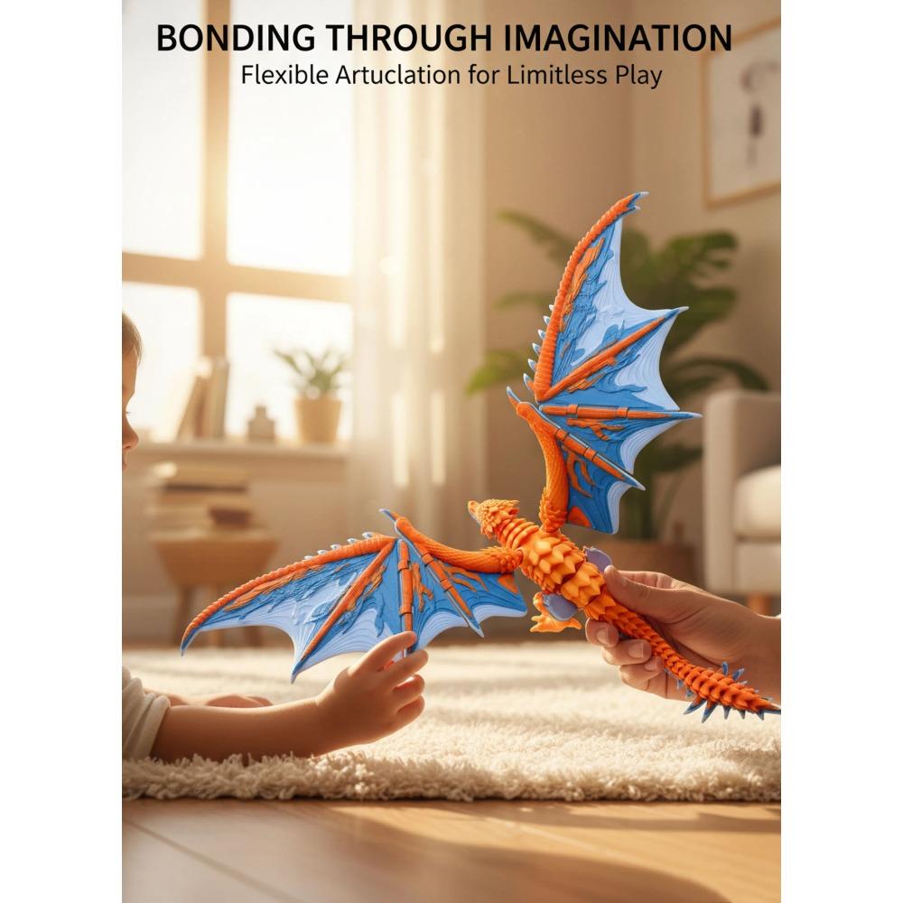3D printed flying dragon multi joint movable dragon wing handmade children's toy gift