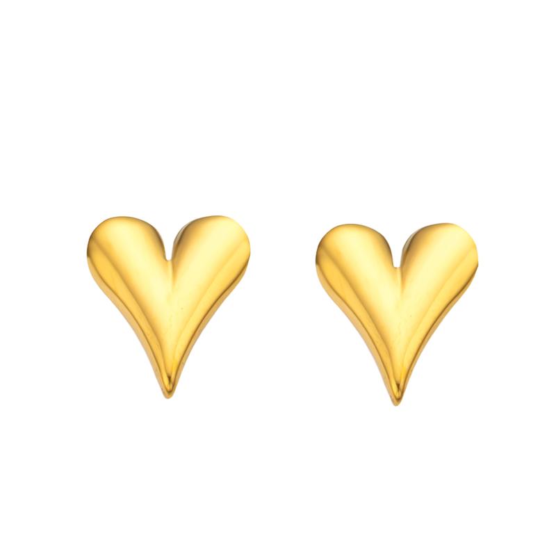 Barbie Sweet and cool love, exquisite, compact and high-end design, heart-shaped girly atmosphere, alloy earrings, women s style BBE716076 золотой
