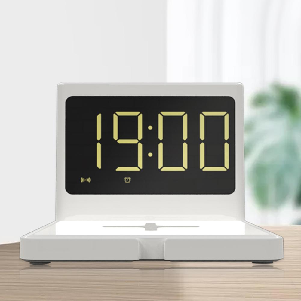Für Qi Uhr Kabelloses Ladegerät 15W Alarm T11 Schnell Multifunktionales LadezubehörWeiß