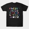 Taglia asiatica Uomo T-shirt Nera Stampa Alphabet Lore (a-z Minuscolo) T-shirt in Cotone Stampata No-Cut