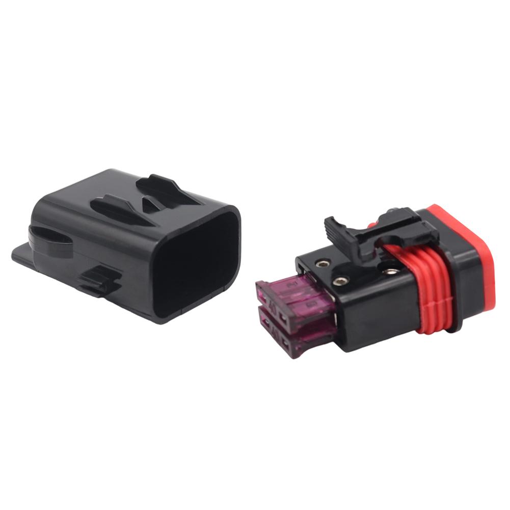 Motorcycle Waterproof Fuse Holder with 2pcs 40AMP Blade Fuses Inline Fuse Holder Motorcycle Fuse Box