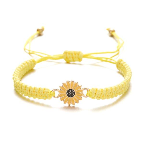 Boho Handmade Cartoon Star Flower Daisy Bracelet for Girl Women Strap Rope Bracelets Friendship Couples Jewelry Gift
