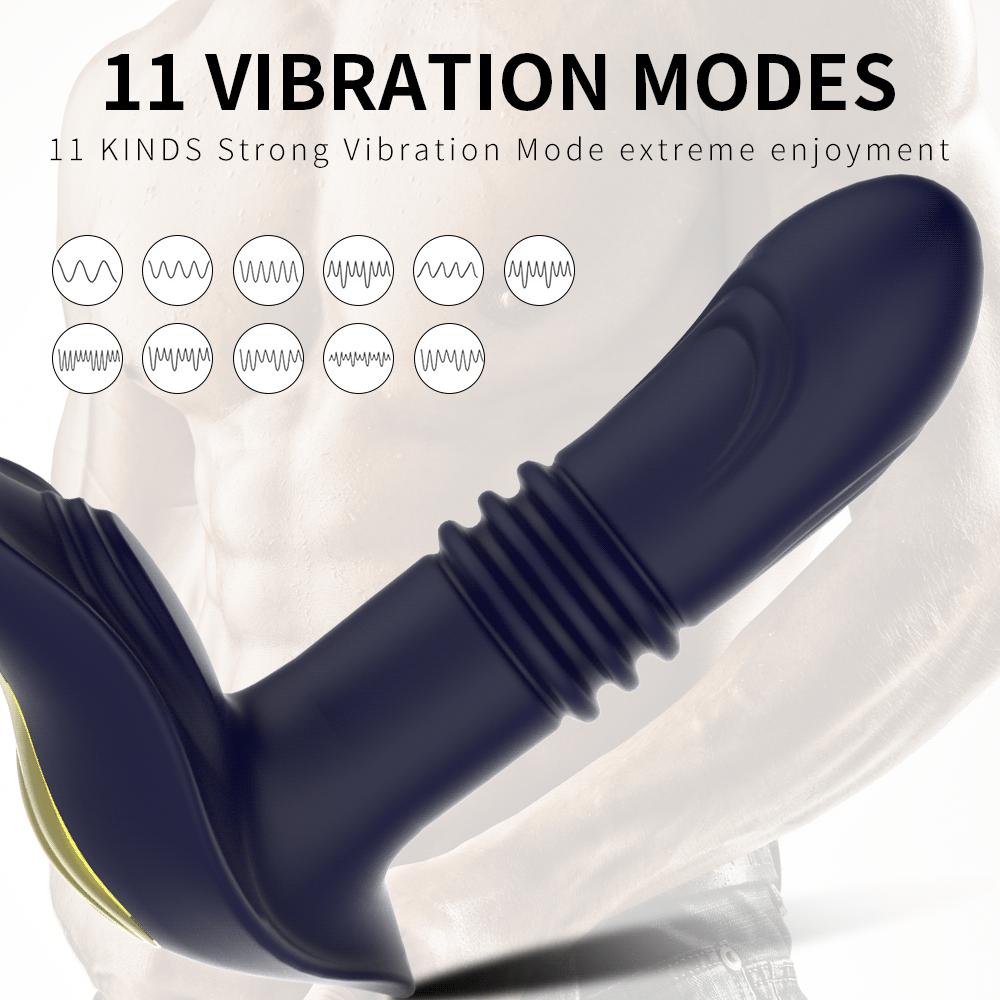 Wireless Anal Vibrator Cock Ring Delay Ejaculation Testicle Stimulator Thrusting Vibrating Prostate Massager Sex Toy for Couples