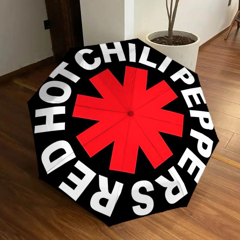 1pc Red Hot Chili Peppers Automatic Open/Close Umbrella, Lightweight Design for Everyone,Durable Canopy yy251014072