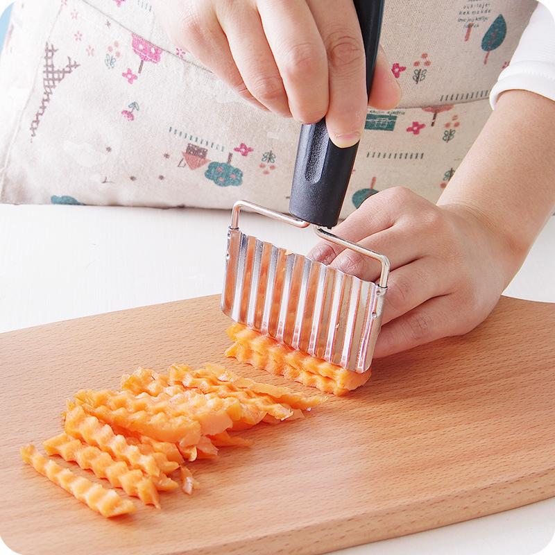 Potato Chip Slicer Creative Multi - Functional Vertical Stainless Steel Spike Potato Cutter Chips Vertical Knife Kitchen Gadgets