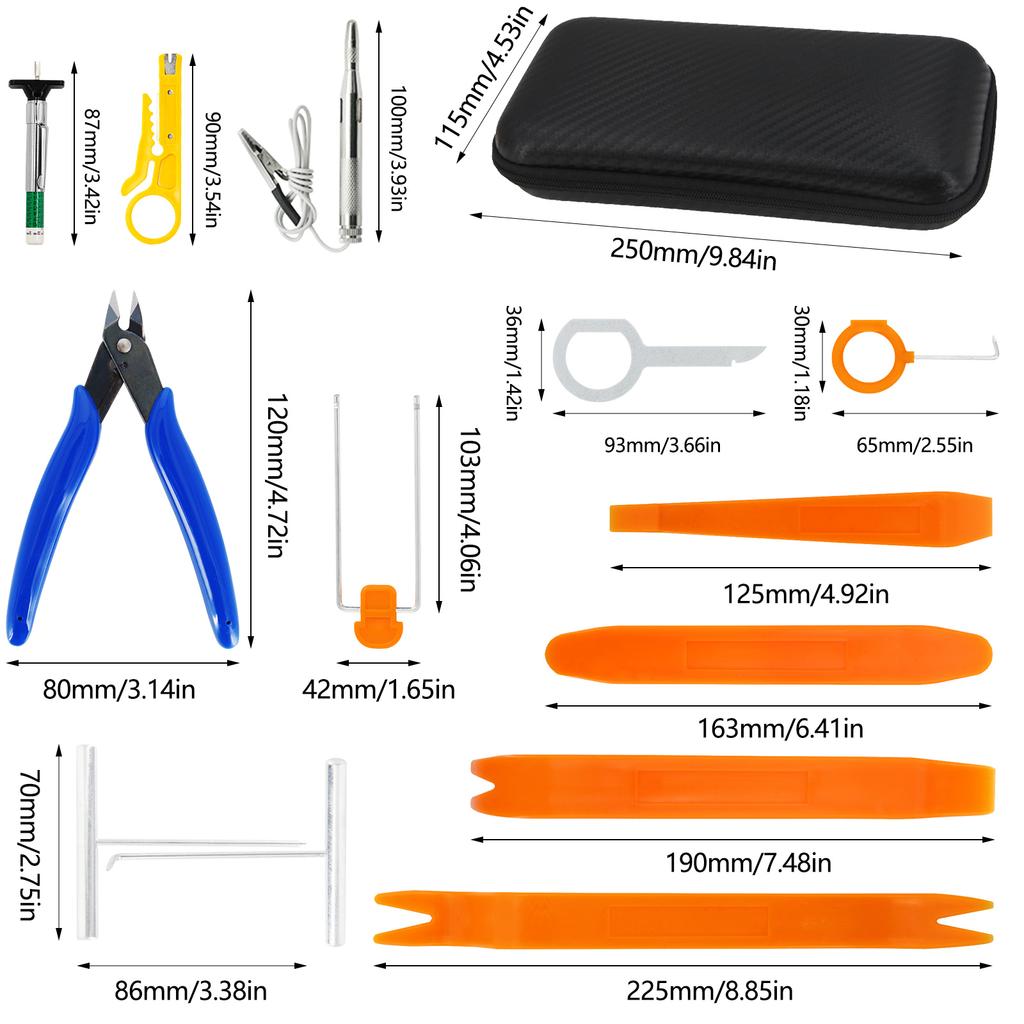 1 Set Stainless Steel Car Terminal Disassembly Kit Tool Wire Pin Removal Set Automobile Stylus Connector Puller Repair Tooling