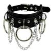 New Sexy Harajuku PU Leather Chain Heart Pendant Necklaces Women Men Punk Neck Gothic Black Pink Choker Necklace Cool Collar