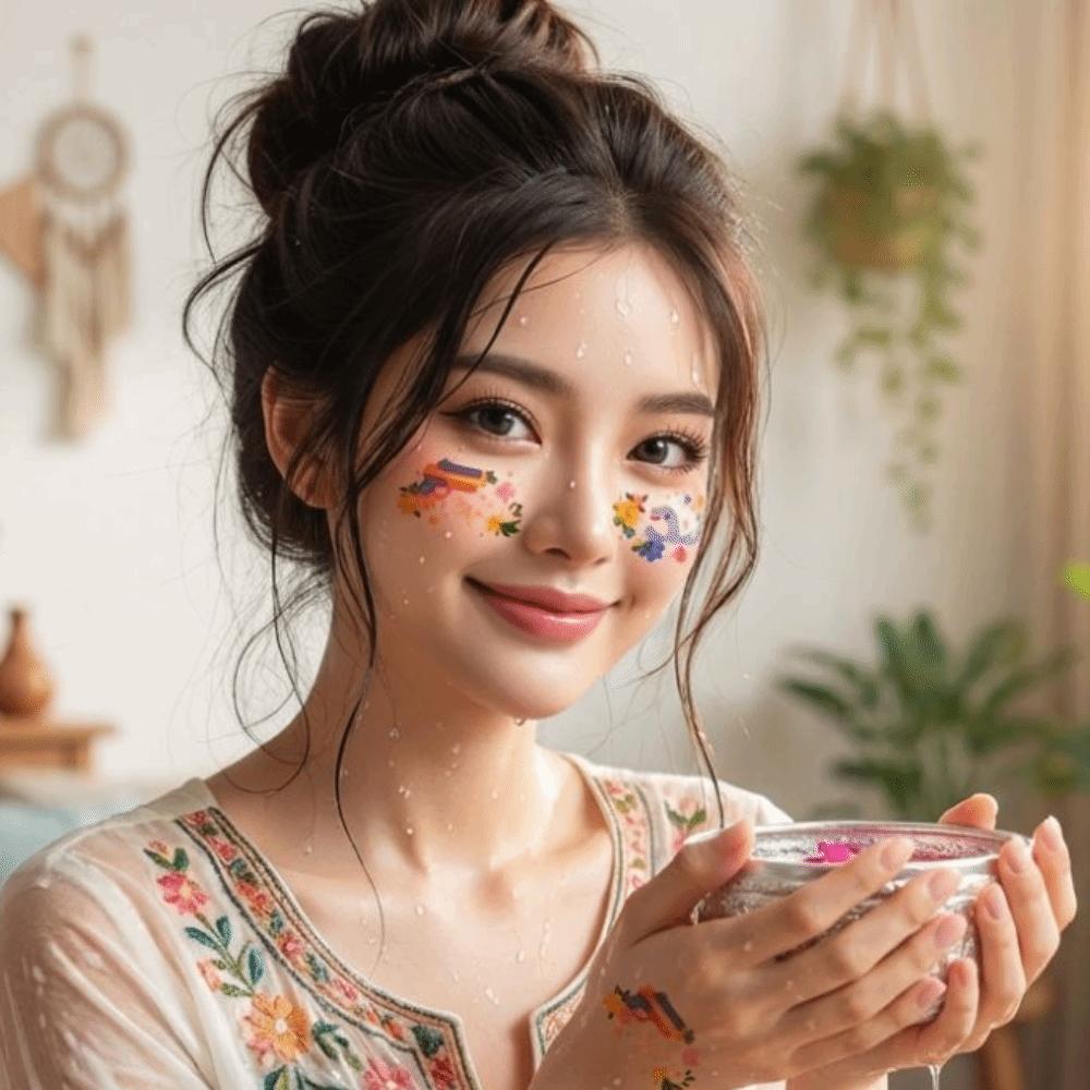 Waterproof Freckles Blush Stickers Long Lasting Disposable Face Temporary Tattoos Sparkle Facial Art Makeup Stickers