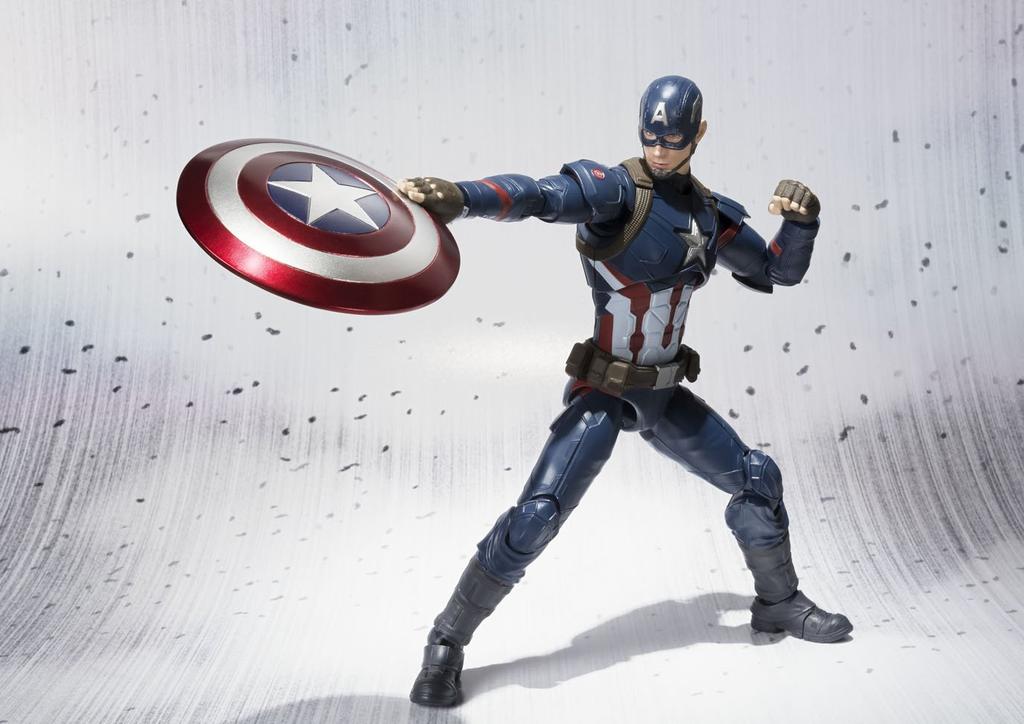 TAMASHII NATIONS Figurină mobilă pictată Captain America de 150 mm SHFiguarts (Război civil) Aproximativ. ABS&PVC