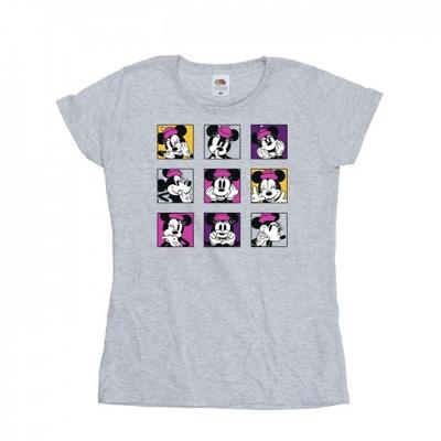 Womens/Ladies Minnie Mouse Squares Cotton T-Shirt