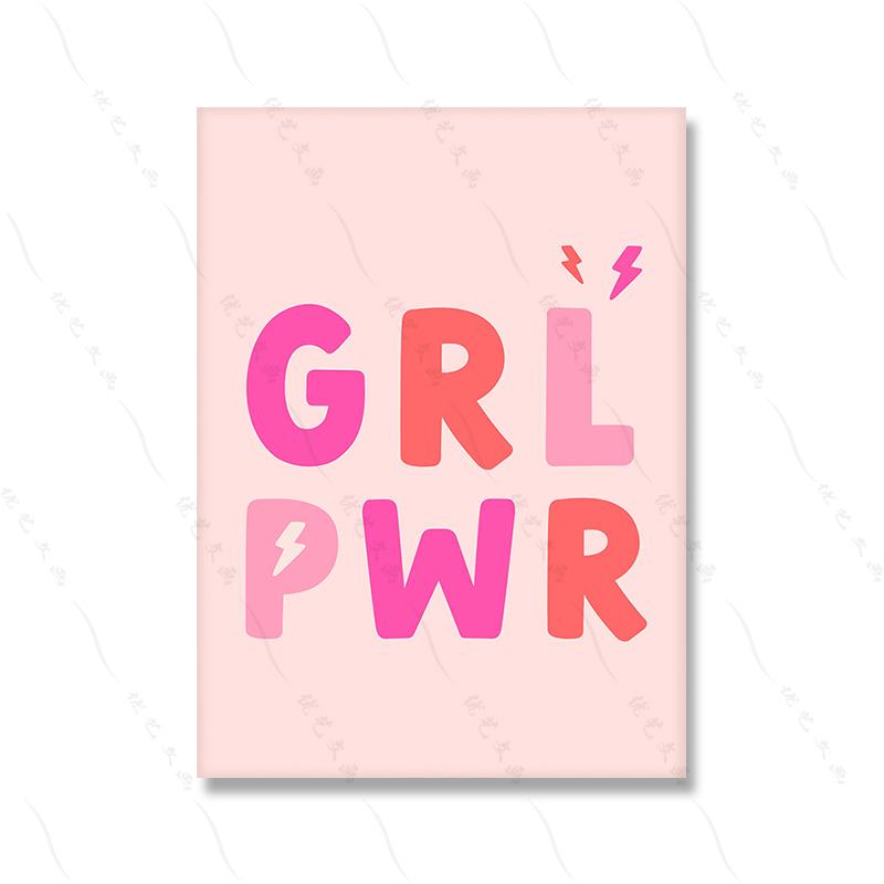 Girl Power Poster Print Pink Bedroom Home Wall Decor Inspirational Art Motivational Quote Canvas Painting Mom I Am a Rich Man
