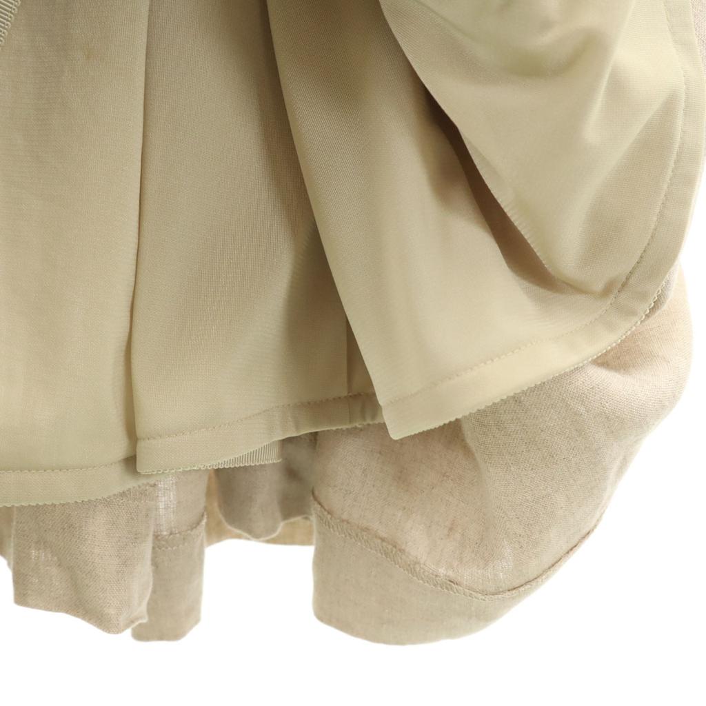 FOXEY Made in Japan Linen Blend No sleeve Knit switching Gathered one piece Women Used