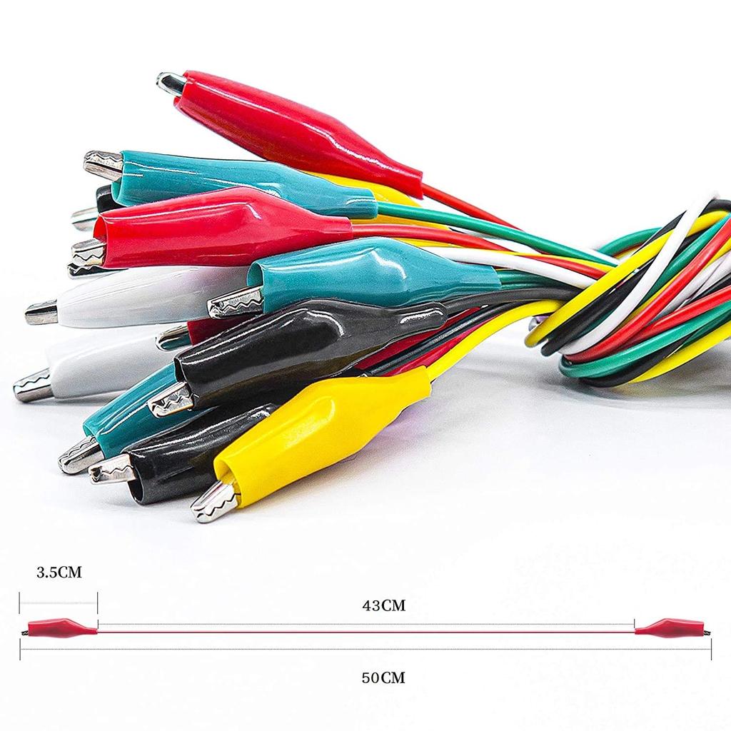 Krokodilklemmen-Kabelsatz mit 10 Stück, Micro-Bit, für elektronische Arbeiten (Weiß, Rot, Gelb, Grün, Schwarz je 2) Krokodilklemme Krokodilklemme Kordel Krokodilklemme