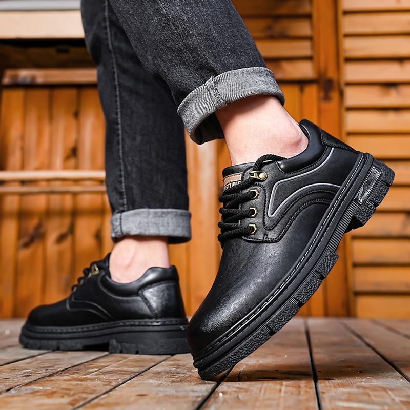 Fashion Men Casual Leather Shoes Spring Autumn Fashion Men's Platform Walk Oxfords Outdoor Shoes Fashion Sneakers Man Flats