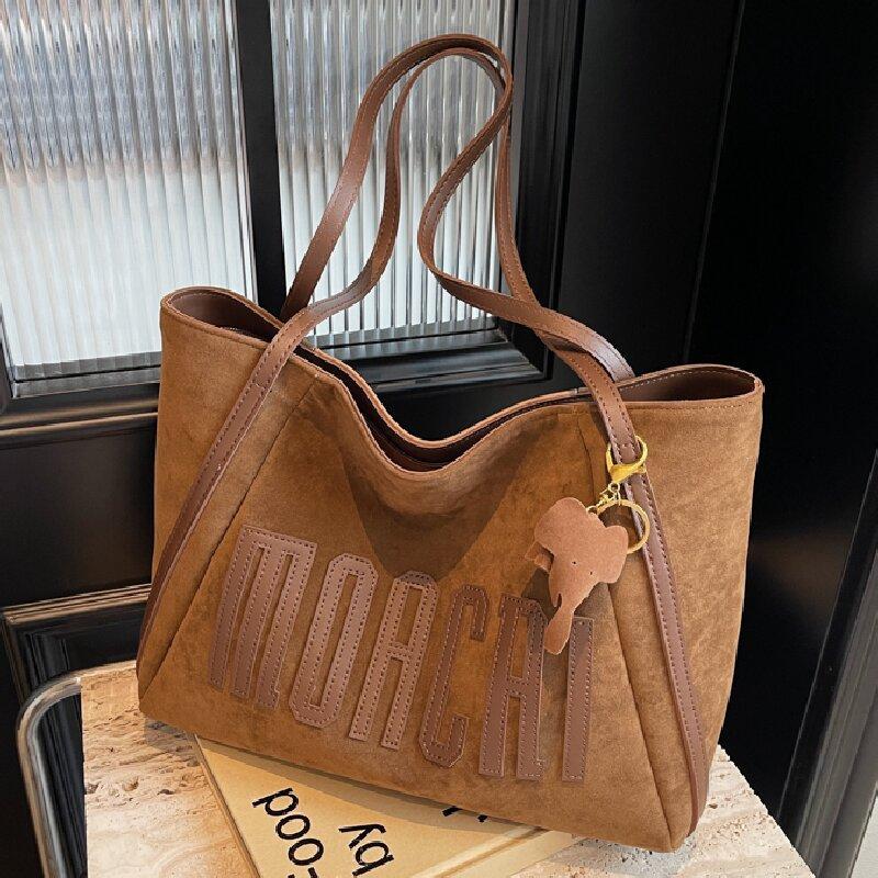 

Женская сумка через плечо большой вместимости, новая сумка, высококлассная сумка для занятий для студенток, высококлассная сумка-тоут коричневый