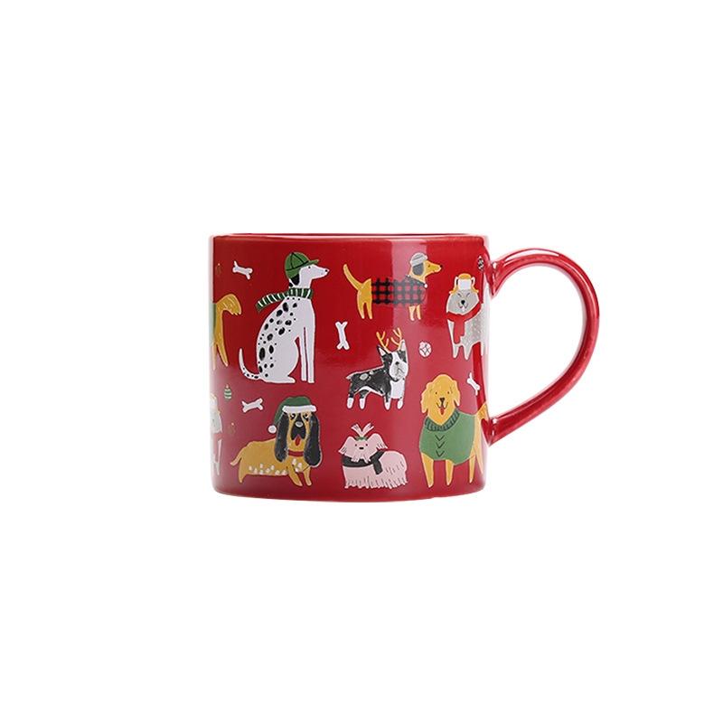 

Cute Dogs Ceramics Mugs Coffee Mug Milk Tea Office Cups Drinkware the Best Birthday Gift 301-400ml красный