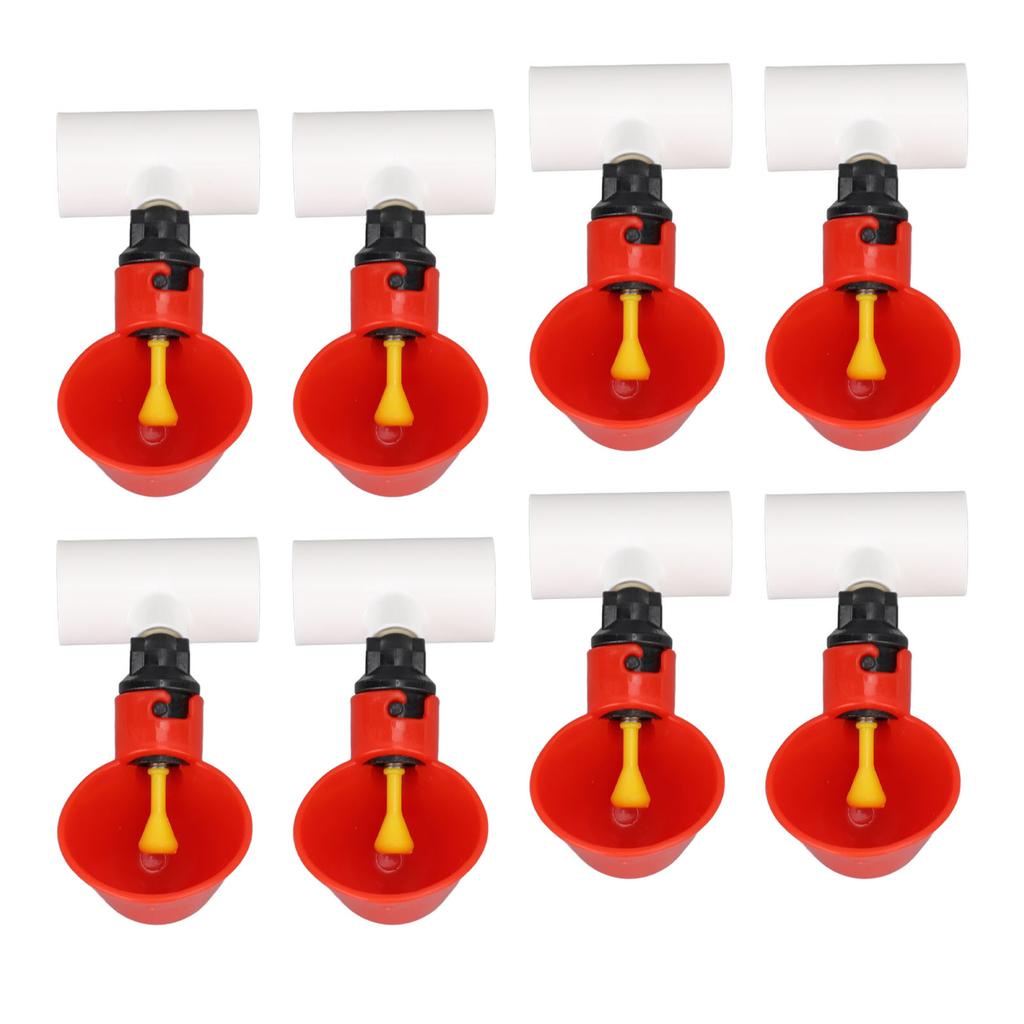 10PCS Chicken Waterer Cup Red Automatic Water Feeder Easy Install Hygienic Versatile Chicken Drinker for Duck Goose