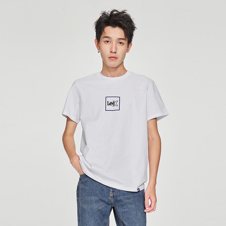 SS25 Standard Soft Cotton Fabric Round Neck Square Logo Short Sleeve T-Shirt Men T-Shirts White LMT0098044LE00FK14000