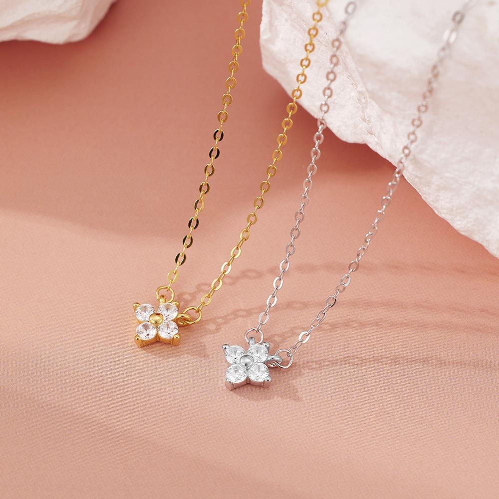 Fashion Tiny Flowers Dainty Necklace Choker Necklace for Women Pendant Jewelry Gifts