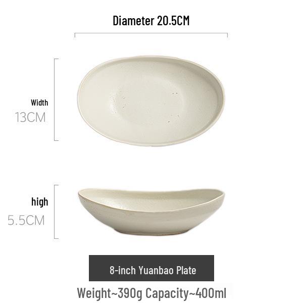 Japanese Handmade Wabi-Sabi Style Retro Pottery Salad and Dessert Plate