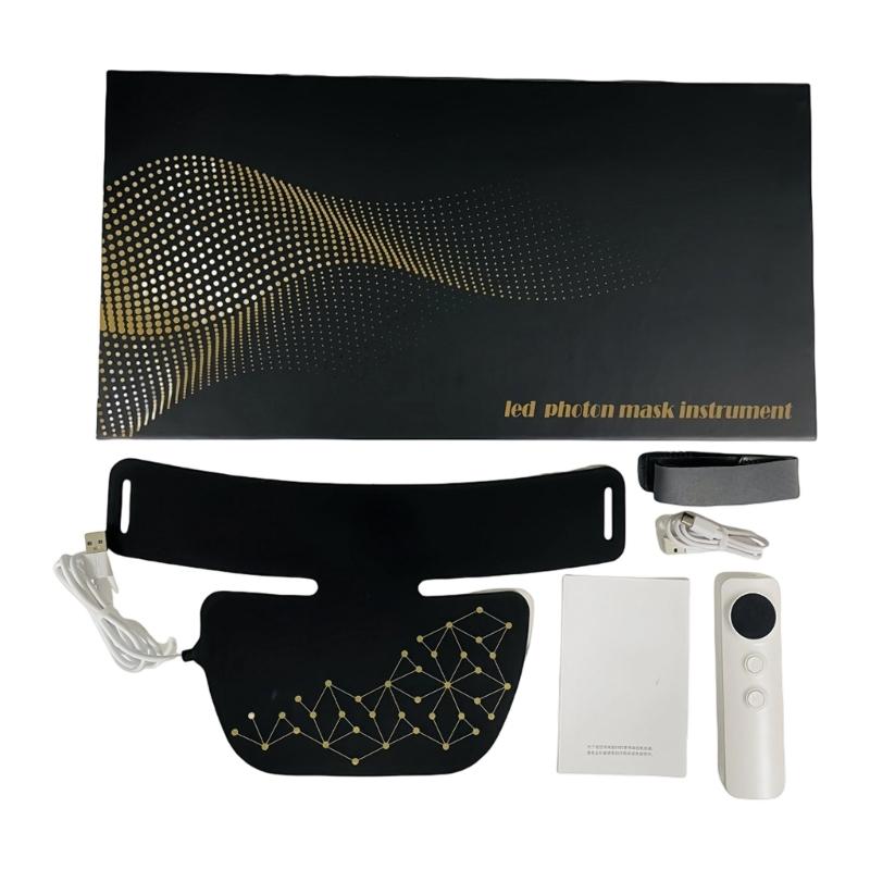 Multi Spectrum Photon Neck Care Device With Red Blue LED Light Collagens Boost Wireless Portable Neck Mask чёрный