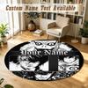 Round Rug Custom NameDeath Note Pattern Non Slip Carpet Home Floor Decor