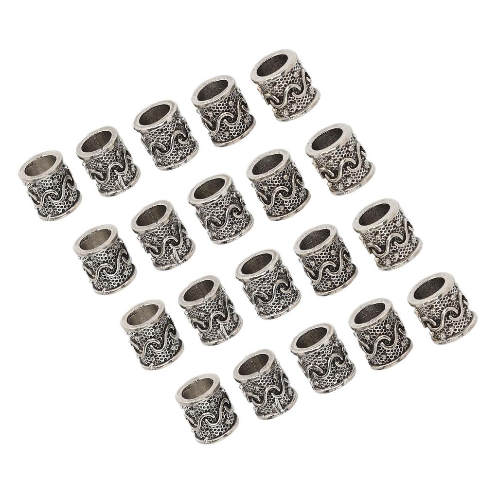 20 stk Legering Skjeggperle Retro DIY Hårrør Dreadlocks Perler for Hårfletting Armbånd Halskjede
