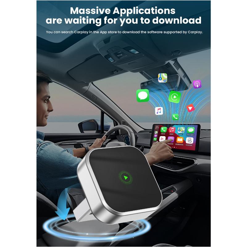 Adattatore 2 in 1 Wireless CarPlay da Cablato a Wireless Android Auto Mini Smart AI Box Tipo-C USB Plug and Play