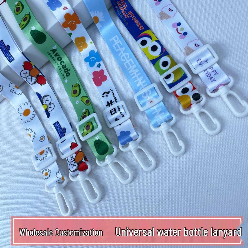 Children s Cartoon Bear Thermos Cup with Crossbody Strap and Lanyard