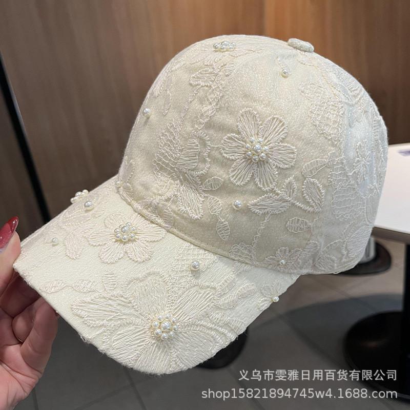 Floral Embroidery Baseball Hat With Curved Brim For Outdoor Sunshade Girls Boys