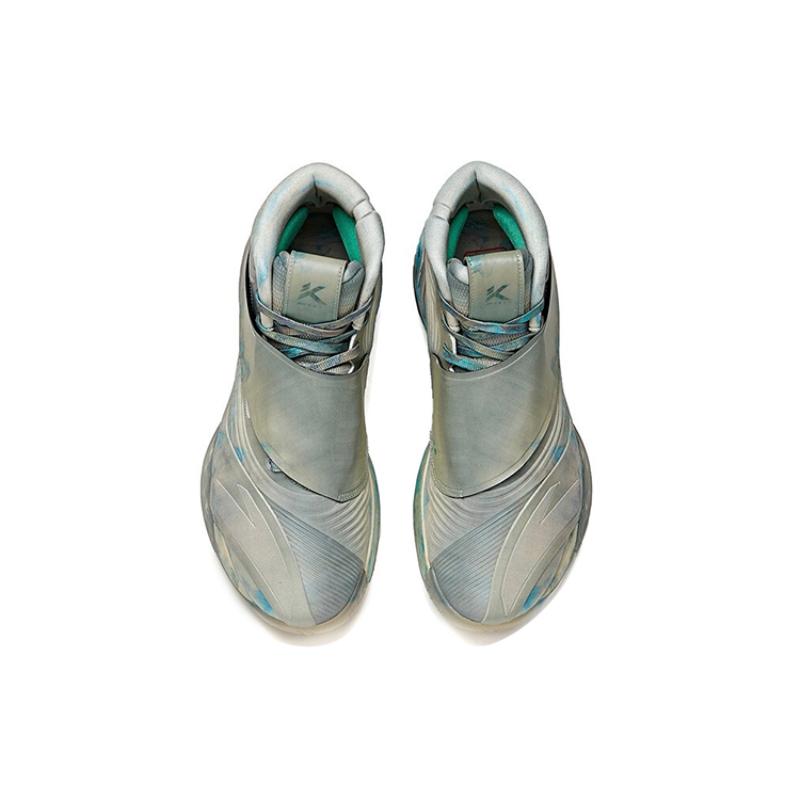 Anta KT6 Norman Jiangshan Cushioning Anti-Slip And Wear-Resistant High-Top Basketball Shoes Gray Blue Sneakers 112111101-15