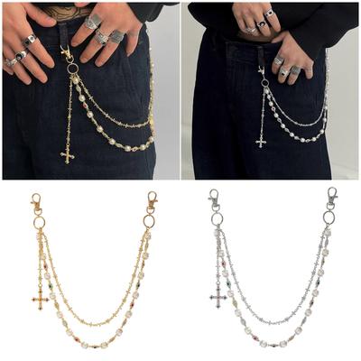 Modern Pants Chain Imitation Pearls Chain Belt with Pendant Suitable for Adding a Touch of Elegances To Your Party