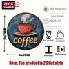 1PC Vintage Coffee Sign Wall Art with Steamy Red Cup Home Bar Kitchen Office Decor
