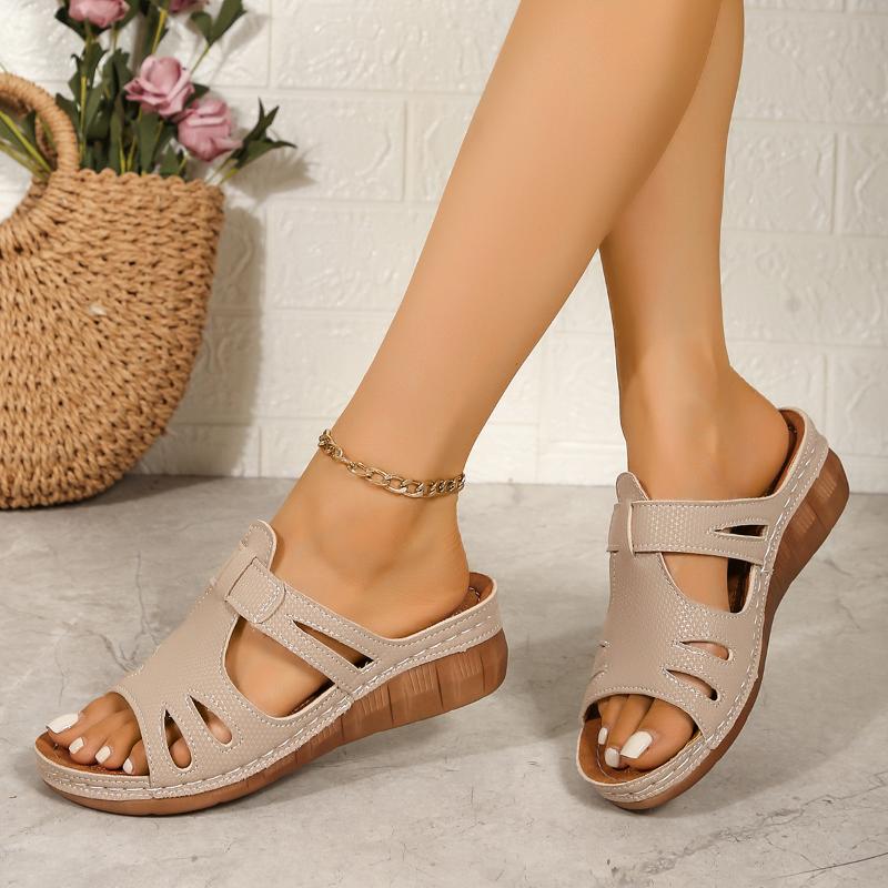 

Fashion New Fashion Women Wedge Sandals Premium Orthopedic Open Toe Sandals Vintage Anti-Slip Leather Casual Female Platform Retro Shoes 36