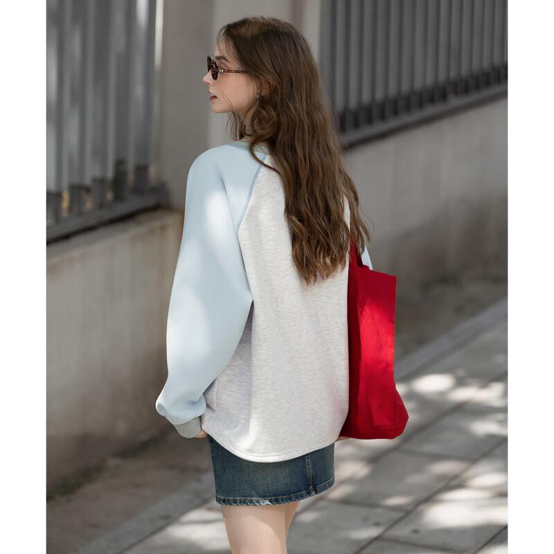 TonLion Women's Fleece Lined Printed Round Neck Sweatshirt